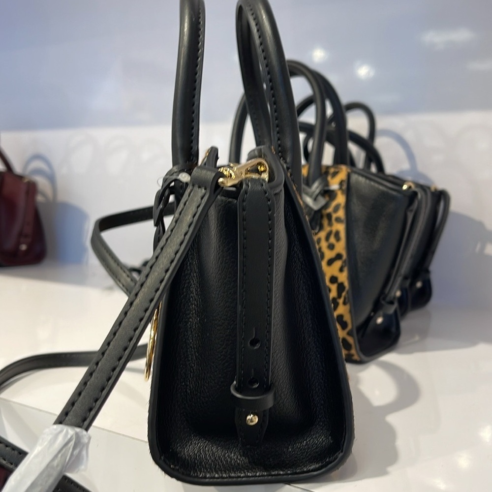 Avril Extra-Small Cheetah Print Calf Hair and Leather Satchel BLACK COMB… - Picture 14 of 16